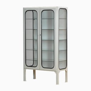 Vintage Iron and Glass Medical Cabinet, 1970s