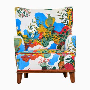 Mid 20th Century Armchair Redressed in Josef Frank, Denmark,