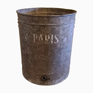 Französisches Vintage Zink Fass aus Metall, 1920er