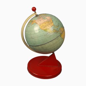 Vintage Globus mit Weltkarte, 1950er