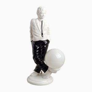 Lampada da tavolo in vetro lattiginoso di Zicoli, 1970