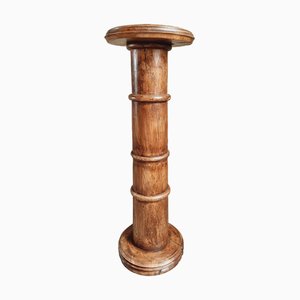 Columna de pedestal francesa antigua de olmo, década de 1890