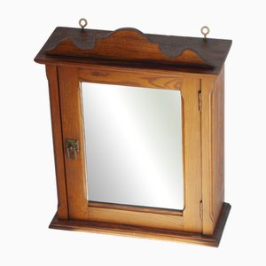 Antique Art Deco Wooden Cabinet with Mirror