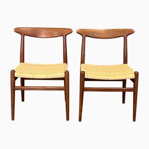 Vintage Stühle Modell W2 von Hans J. Wegner für CM Madsen, 2er Set