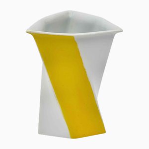 Weiß Glasierte Vintage Porzellanvase von Jan Van Der Vaart, Niederlande, 1987