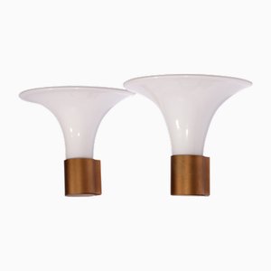 Lampade da parete Mandarin di Michael Bang per Holmegaard, anni '80, set di 2