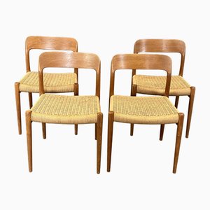 Chaises Vintage Modèle 75 par Niels Otto Møller pour JL Møllers, Set de 4