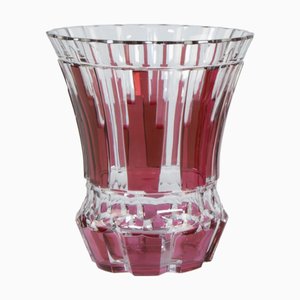 Red and Clear Cut Crystal Vase from Val Saint Lambert, 1920s