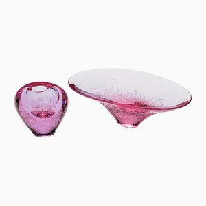 Vase et Assiette Décorative Vintage par Miloslav Klinger, 1969, Set de 2