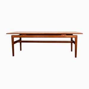 Large Danish Teak Coffee Table with 2 Side Document Holders, 1960