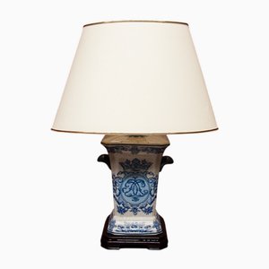 Tischlampe mit Porzellansockel, 1950er