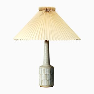 Große Tischlampe aus Schamotte mit Grauer Glasur von Per Linneman Schmidt für Palshus, 1960er
