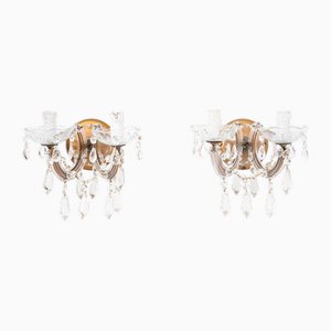 Appliques en Cristal, France, 1950s, Set de 2