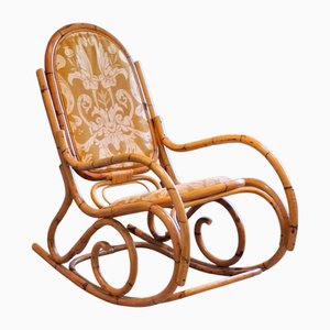 Sedia a dondolo in vimini, anni '60