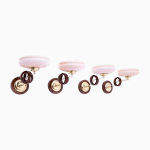 Art Deco Wall Lamps, Poland, 1950s, Set of 4