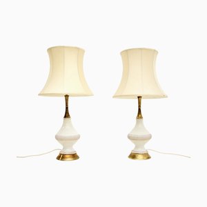 Italienische Vintage Tischlampen aus Keramik & Messing, 1960, 2er Set