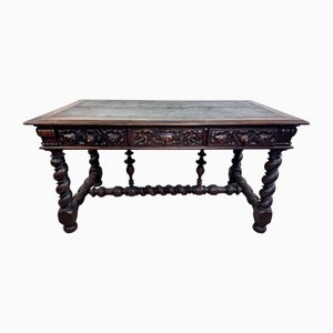 Louis XIII Style Oak Desk