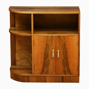 Art Deco Low Figured Walnut Cabinet, 1930s