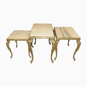 Hollywood Regency Nesting Tables in Marble, 1960s, Set of 3