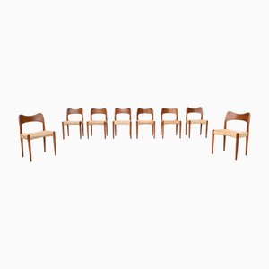 Esszimmerstühle aus Eiche von Arne Hovmand Olsen für Mogens Kold, Dänemark, 1960er, 8 . Set