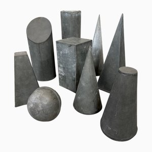 Formes Géométriques Antiques en Zinc, Set de 9