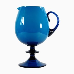 Large Empoli Italian Art Glass Peedee Vase, 1970s