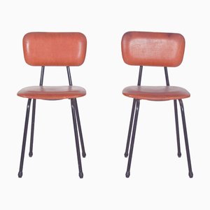 Sedia in pelle sintetica rossa, anni '70