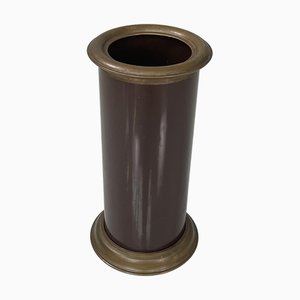 Mid-Century Italian Bronze and Brown Metal Umbrella Stand, 1950s