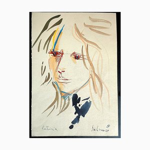 Mario Salmaso, Modern Girls, 1980, Mixed Media on Paper