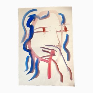 Mario Salmaso, Modern Girls, 1980, Mixed Media auf Papier