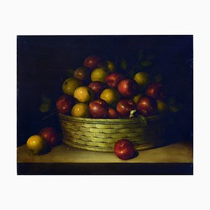 Salvatore Marinelli, Still Life with Apples, Italy, 1980s, Oil on Canvas