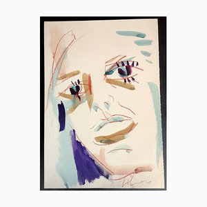 Mario Salmaso, Modern Girls, 1980, Mixed Media auf Papier