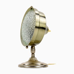 Lámpara de mesa vintage de vidrio y metal