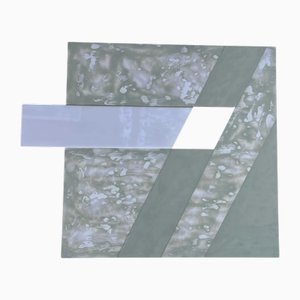 Maurice Grothausen, Abstract Architectural Wall Artwork in White and Blue Tones, 1960s-1970s, Sprayed MDF