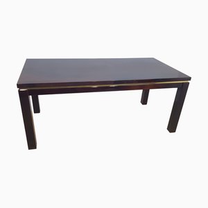 Italian Goatskin Tobacco Dining Table attributed to Aldo Tura, 1970s