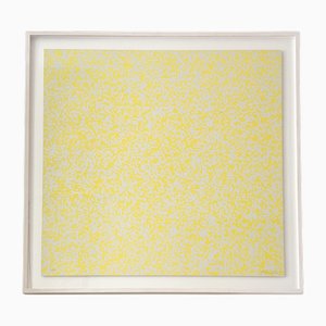 François Morellet, Komposition in Gelb und Weiß, 1977, Serigraphie, gerahmt