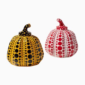 Pumpkin Cast Resin Figures by Yayoi Kusama, Set of 2