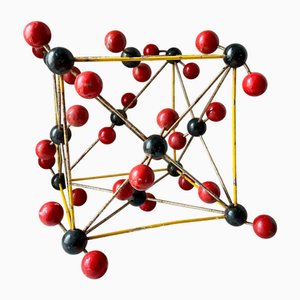 Modello molecolare vintage ad anidride carbonica in bachelite e filo metallico, Repubblica Ceca, anni '50