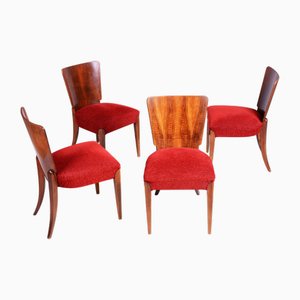 Art Deco Stühle aus Nussholz von J. Halabala für Up Zavody, Czech, 1940er, 4er Set