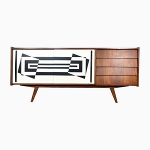 Aparador Mid-Century con motivo de Op Art, Polonia, años 60