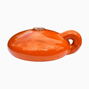 Large Free-Form Ceramic with Orange Glaze by Jean Chatoney