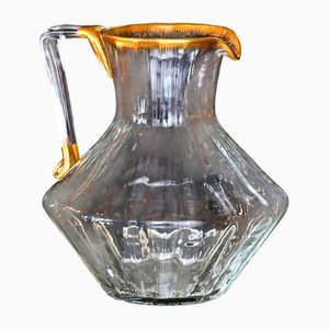 Jug in Translucent Ribbed and Gilded Glass Ducal Model from Daum, 1890s