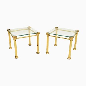 Vintage French Brass Side Tables, 1970s, Set of 2