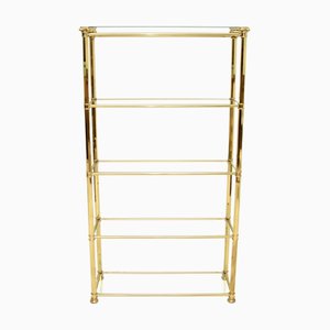 Vintage French Brass Display Cabinet, 1970s