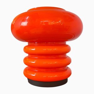 Grande Lampe de Bureau en Verre Orange, 1970s