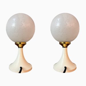 Nachttischlampen mit Tulpenfuß, 2er Set