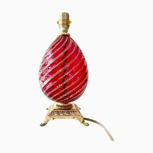 Lampada in vetro di Murano rosso, Italia, anni '60