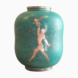 Vase Modèle Argenta en Grès par Wilhelm Kåge, Suède, 1949