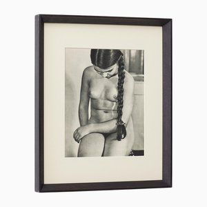 Henri Florence, Seated Nude with Braid, 1930s, Photogravure, Framed