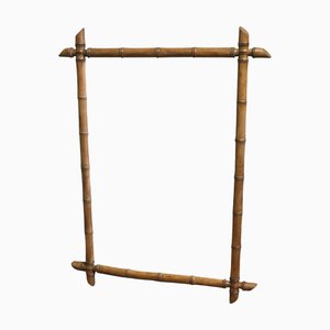 Vintage French Bamboo Wall Mirror